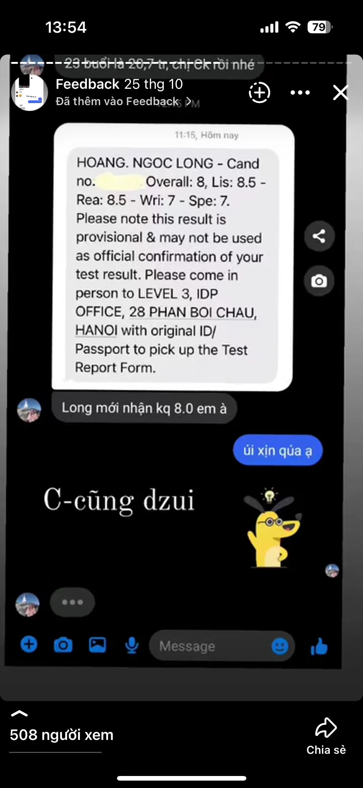 Chat feedback