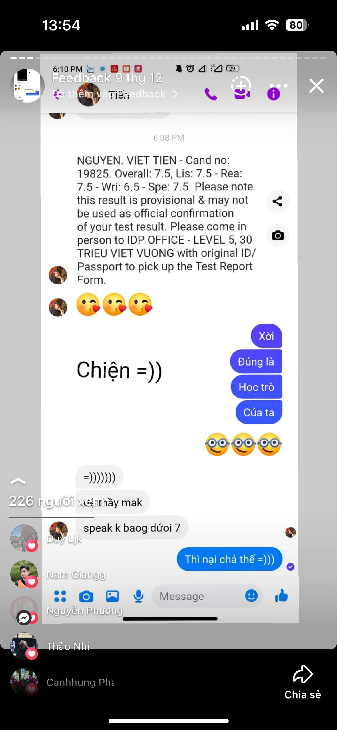 Chat feedback